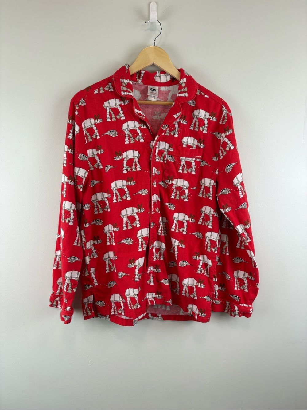 Hanna Andersson Adult STAR WARS Holiday Flannel Pajama Top Size Small 83585